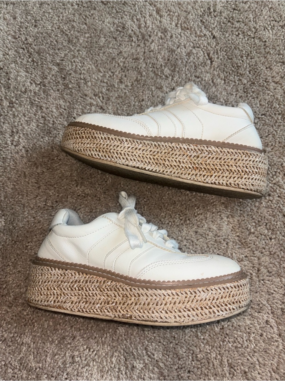 DV by Dolce Vita Barkley White Leather Platform Espadrille Sneakers 5